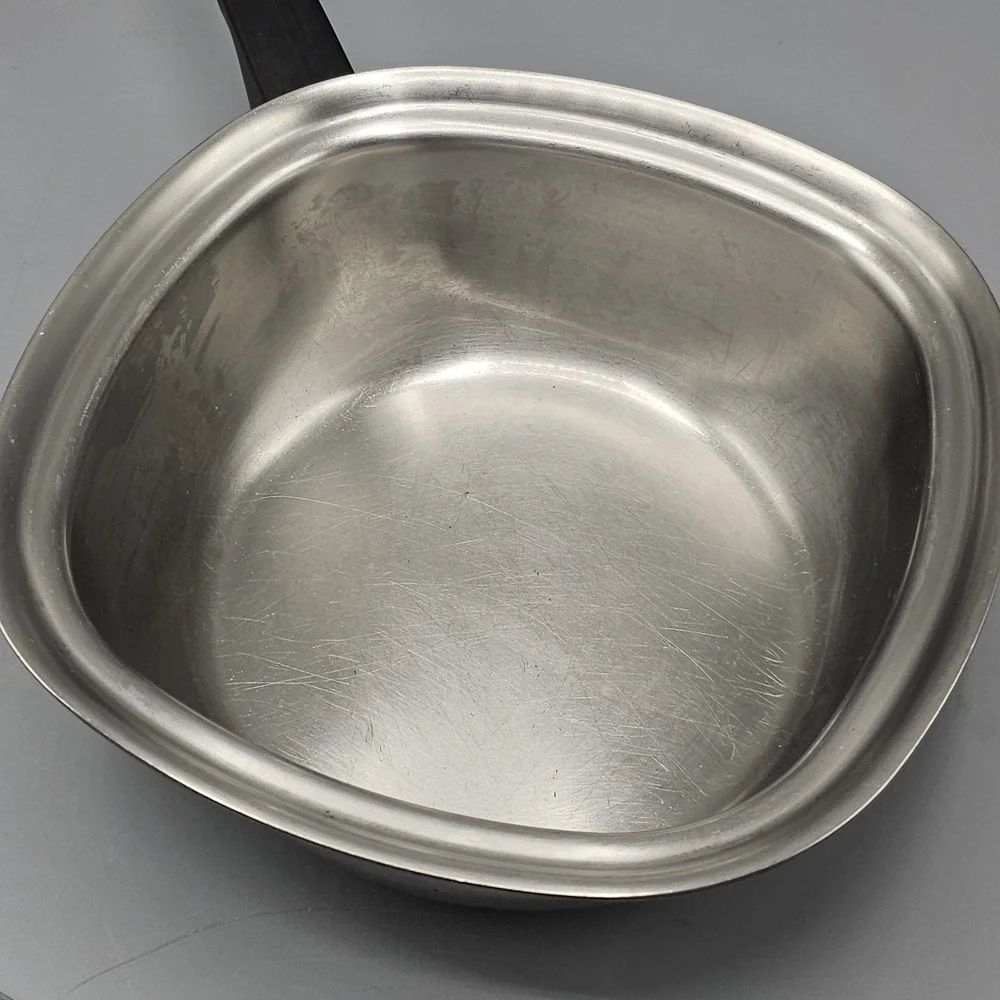 Vintage Aristo-Craft 2 QT Stainless Steel Square Saucepan Pot W/ Lid Made USA